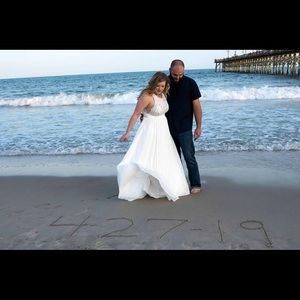 Lulus Ivory lace and chiffon dress